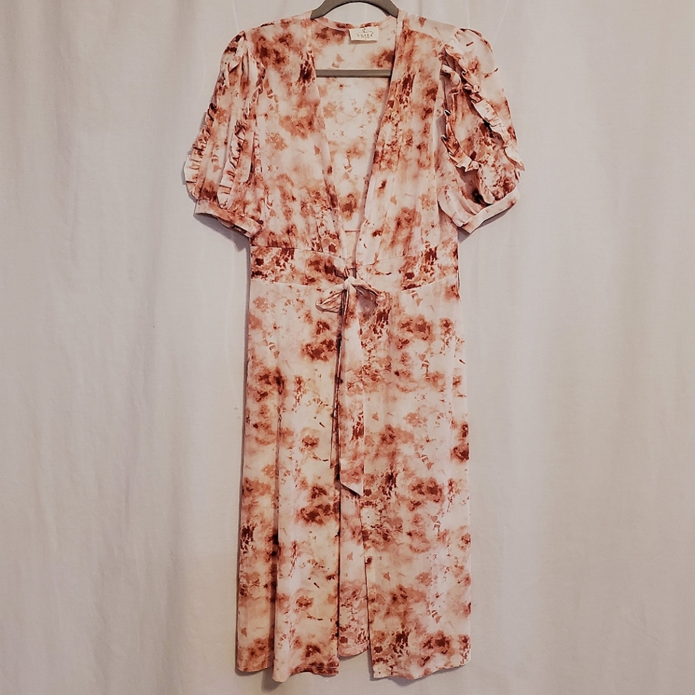 Ember tie dye Short Sleeve Tie Front Duster - Picture 3 of 6